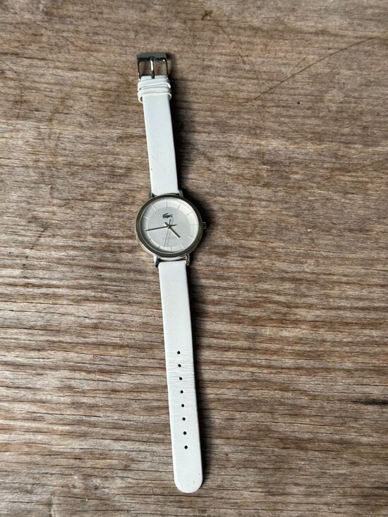 Lacoste Accessories - Lacoste Watch LC.33.1.14.2349 Silver Dial White Leather Strap Women Unisex